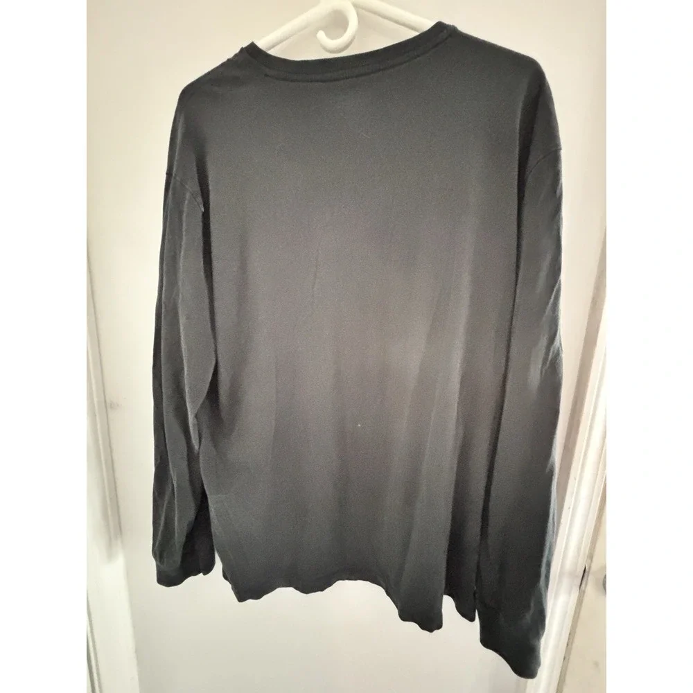 Polo Ralph Lauren Black Long Sleeve Classic Fit T Shirt Large 48x28 Red Logo